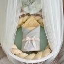 Set lenjerie pentru Patut Bebe din 6 piese Lion crem (22)